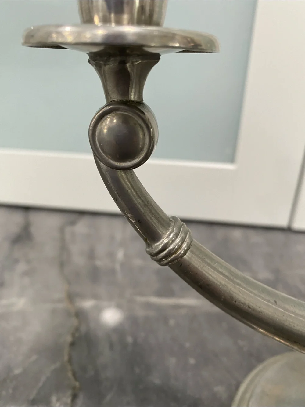 Classic Three-Arm Silver Candle Holder - Pewter Finish